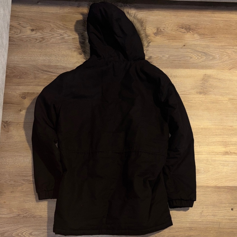 Fashion Nova Black Jacket with Fur Hood - Picture 2 of 3
